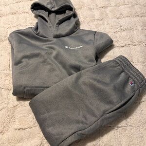 Champion Kids Gray Hoodie & Joggers Set - Heather Gray
